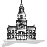 Cartoon vector image of Independence Hall