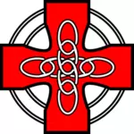 Röd Celtic cross vektorgrafik