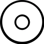 איור וקטורי של שני מעגלים סמל עתיק המקודש