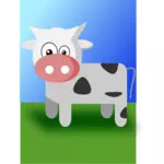 Vektori kuva söpö sarjakuva lehmä