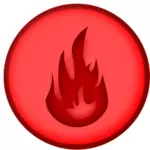 Gambar vektor tanda bulat api merah