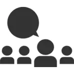 Reunião de negócios, com texto explicativo ícone vector clip-art