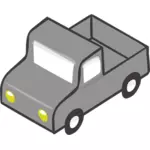 Vector illustration of grey pickup truck from above