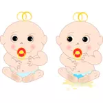Sarjakuva twin vauvat