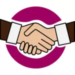 Imagine vectorială de strângere de mână de culoare violet icon