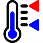 Renkli termometre simge vektör grafikleri