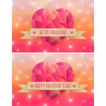 Imagine vectorială de culoare inimi Happy Valentine carduri
