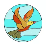Vogel in Glasmalerei-Vektor-illustration