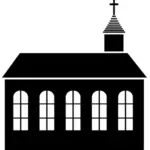 Vektortegning av liten kirke silhuett