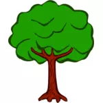 Immagine vettoriale Lineart di albero rotondo top