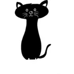 Zwarte kat silhouet vector illustraties