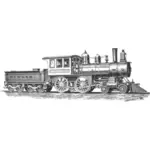 Parní lokomotiva detailní vektorové kreslení