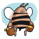 Пчела с медом векторное изображение