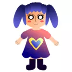 Girl in heart dress