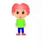 Stående rosa hår dude