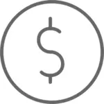 Simbolo del cerchio di soldi