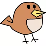 Vektor ClipArt-bilder av liten brun tweeting fågel