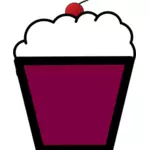 ClipArt-bilder av lila cupcake med ett körsbär