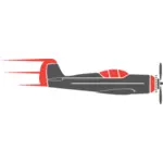 प्रोपेलर ग्रे और लाल रंग में हवाई जहाज के ग्राफिक्स