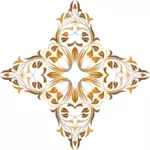 Stylizowane grafiki wektorowej kwiat złoty i brązowy