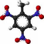 Immagine 3d della molecola di TNT