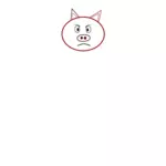 Olycklig grisens ansikte