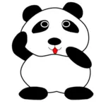 Panda met tong uit