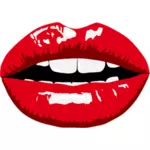 Glänzend rote Lippen