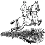 Häst och flicka ridning