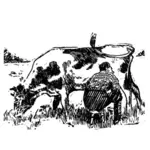Afbeelding van de koe melken