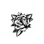 Noir et blanc fleuri rose
