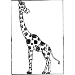 Dessin vectoriel de girafe dessin animé