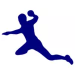Blå håndballspiller