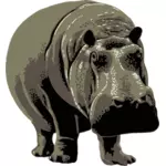 Vector de la imagen de un hipopótamo