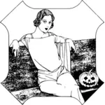 Halloween zwart-witte dame