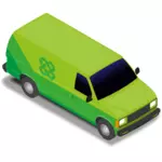 Mobil van pengiriman hijau