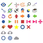 Farget web symboler