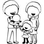 Image vectorielle monochrome familiale