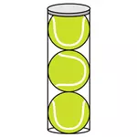 Palle da tennis in un cilindro