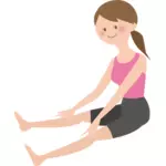 Cartoon woman stretching