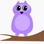 紫猫头鹰矢量图像