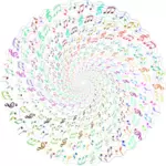 Notas musicales en círculo