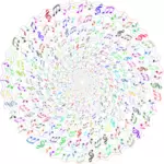 Musical notes vortex vector image