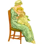 Matka i dziecko w stylu Vintage