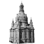 Kostel v černé a bílé v Drážďanech