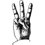 तीन उंगलियों वेक्टर छवि