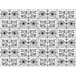 Floral tiles in black and white