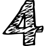 Sketched numeral 4
