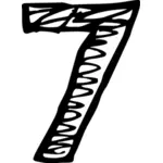Membuat sketsa Bilangan tujuh