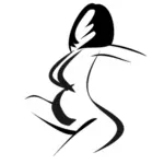 Schwangere Frau Vektor silhouette